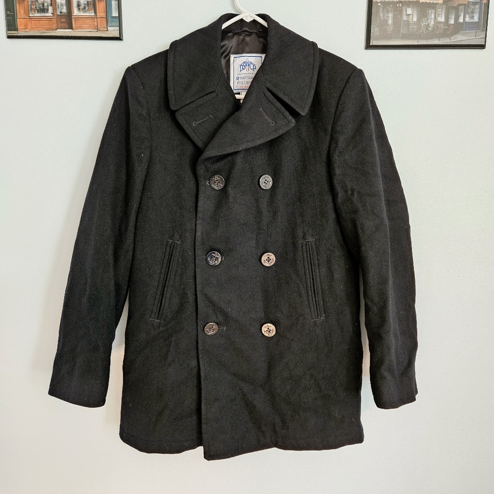 DSCP Quarterdeck Collection Military Black Wool Peacoat w/ Fleece Lining 38L